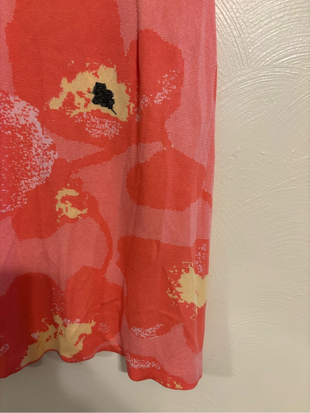 Ming Wang Medium Coral Floral Knit Shift Dress Short Sleeve Career Cocktail - Picture 7 of 8